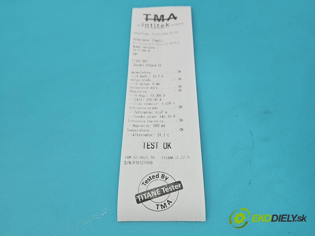 Suzuki Vitara II 2015- 1.5 16V 102 HP automatic 75 kW 1462 cm3 5- Alternator 96150-76SA0 (Alternátor)