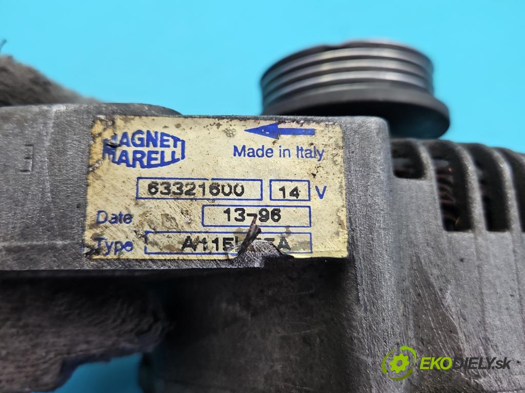 Fiat Seicento 1.1 54 HP manual 40 kW 1108 cm3 3- Alternator 63321600 (Alternátor)