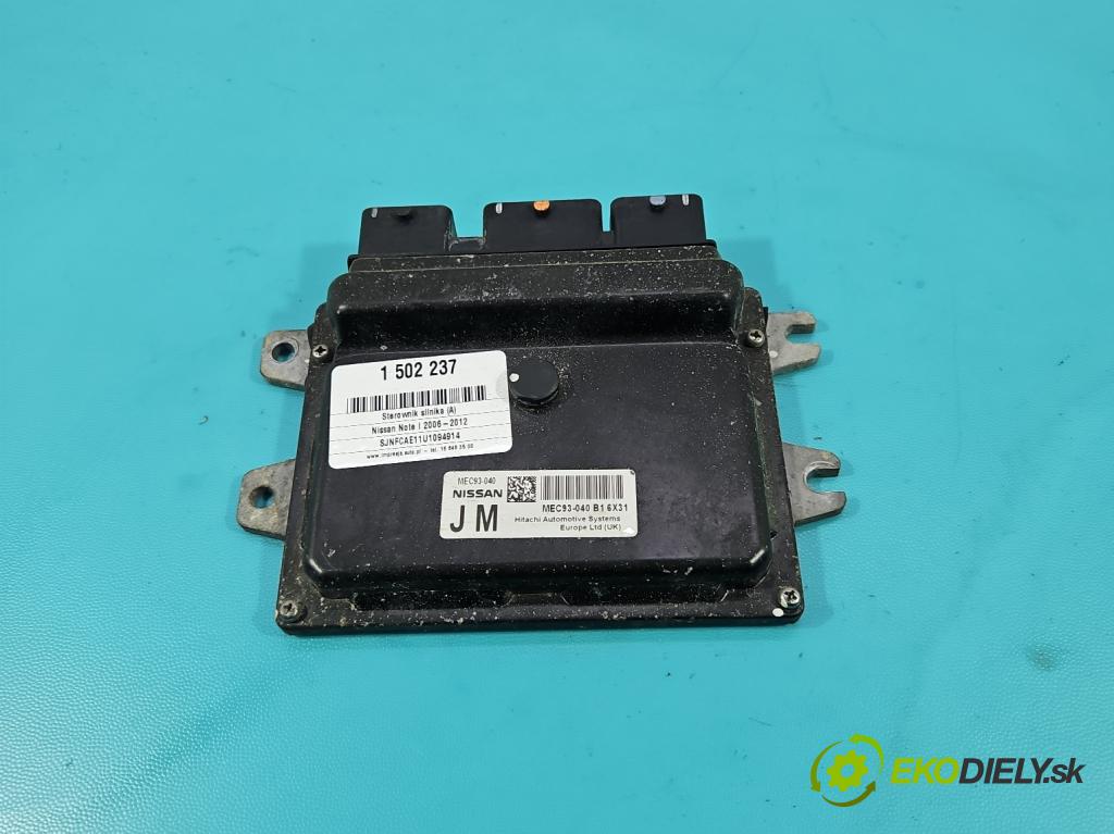 Nissan Note I 2006-2012 1.6 16V 110 hp manual 81 kW 1598 cm3 5- řídící jednotka motoru MEC93-040B16X31