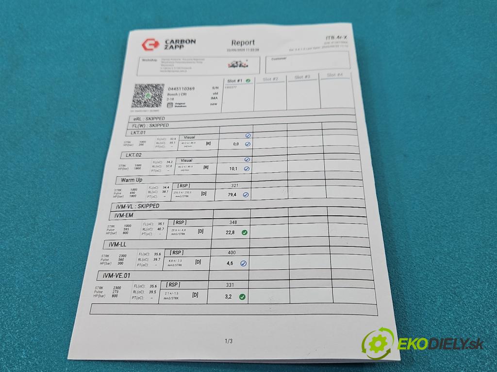 Vw Passat B7 2010-2014 2.0 tdi 140 HP manual 103 kW 1968 cm3 4- vstrek 0445110369 (Vstrekovač paliva)