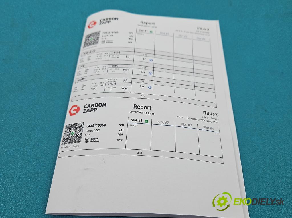 Vw Passat B7 2010-2014 2.0 tdi 140 HP manual 103 kW 1968 cm3 4- vstrek 0445110369 (Vstrekovač paliva)