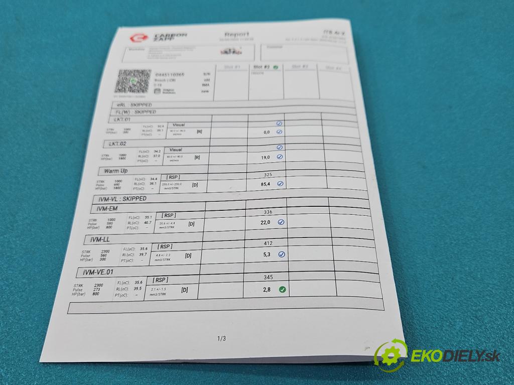 Vw Passat B7 2010-2014 2.0 tdi 140 HP manual 103 kW 1968 cm3 4- vstrek 0445110369 (Vstrekovač paliva)