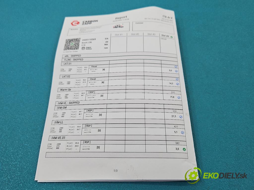 Vw Passat B7 2010-2014 2.0 tdi 140 HP manual 103 kW 1968 cm3 4- vstrek 0445110369 (Vstrekovač paliva)