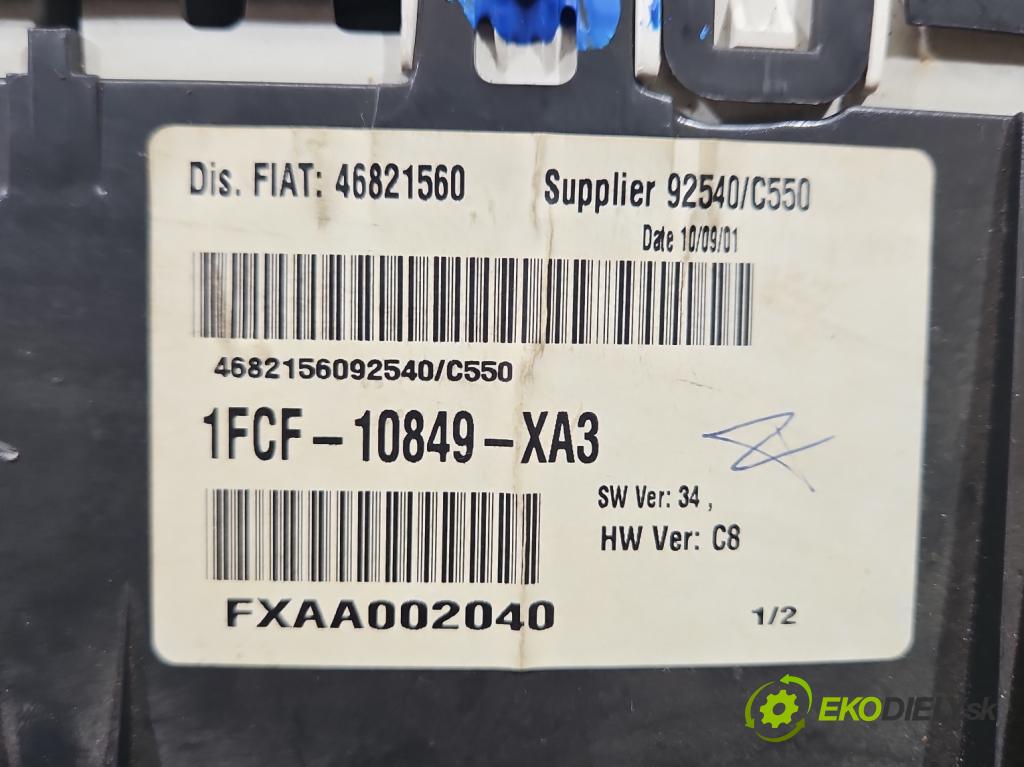 Fiat Stilo 1.9 jtd 116 HP manual 85 kW 1910 cm3 3- prístrojovka/ budíky 1FCF-10849-XA3 (Prístrojová doska)