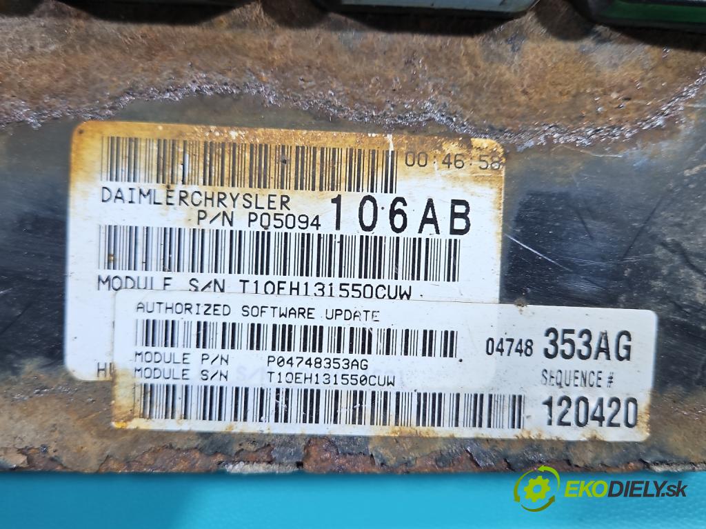 Chrysler Pacifica 3.5 V6 automatic 183 kW 3518 cm3 5- řídící jednotka motoru P05094106AB