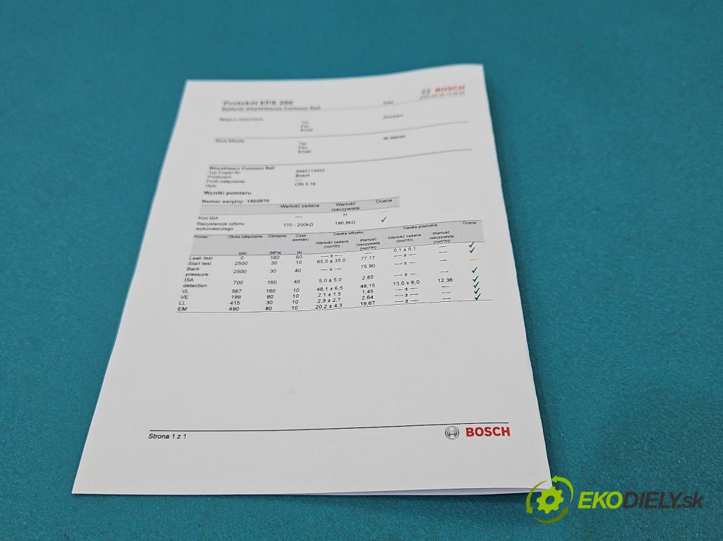 Renault Espace IV 2003-2014 2.0 dci 173KM manual 127 kW 1995 cm3 5- vstrek 0445115022 (Vstrekovač paliva)