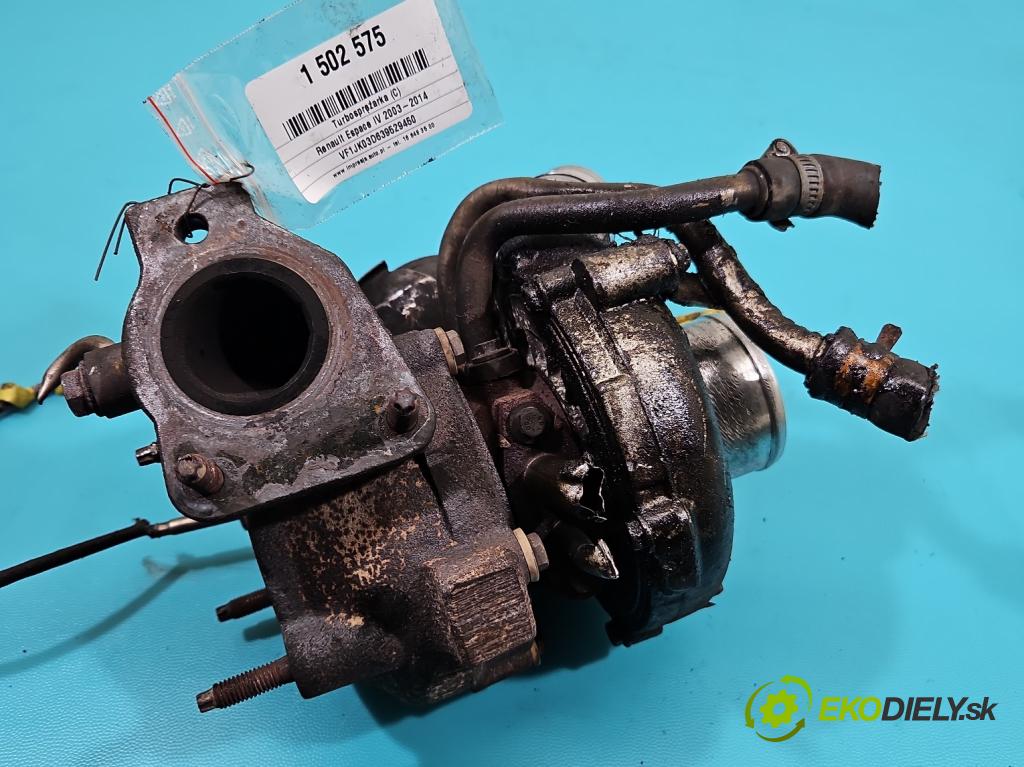 Renault Espace IV 2003-2014 2.0 dci 173KM manual 127 kW 1995 cm3 5- Turbodmychadlo 765016-4 (Kompletní turbodmychadlo)