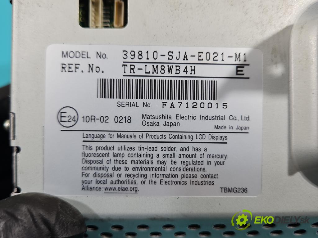 Honda Legend IV 2004-2012 3.5 V6 295HP automatic 217 kW 3471 cm3 4- Zobrazit: 39810-SJA-E021-M1 (Prístrojová doska)