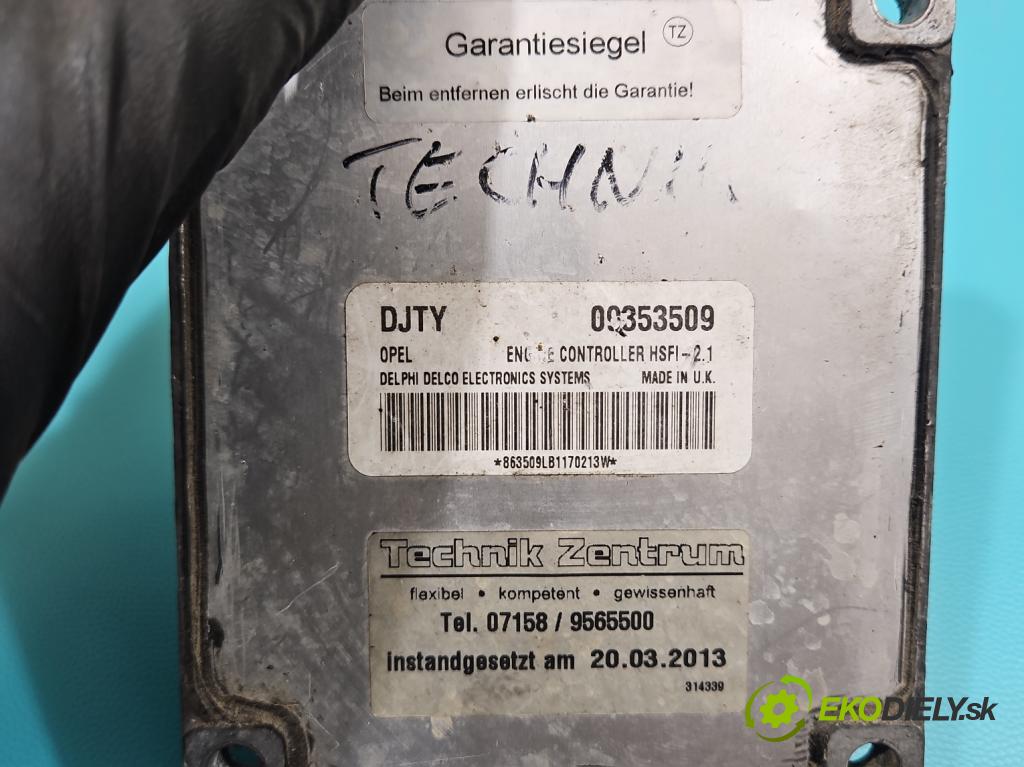 Opel Astra II 1998-2009 1.6 8V 84KM manual 62 kW 1598 cm3 5- řídící jednotka motoru 09353509