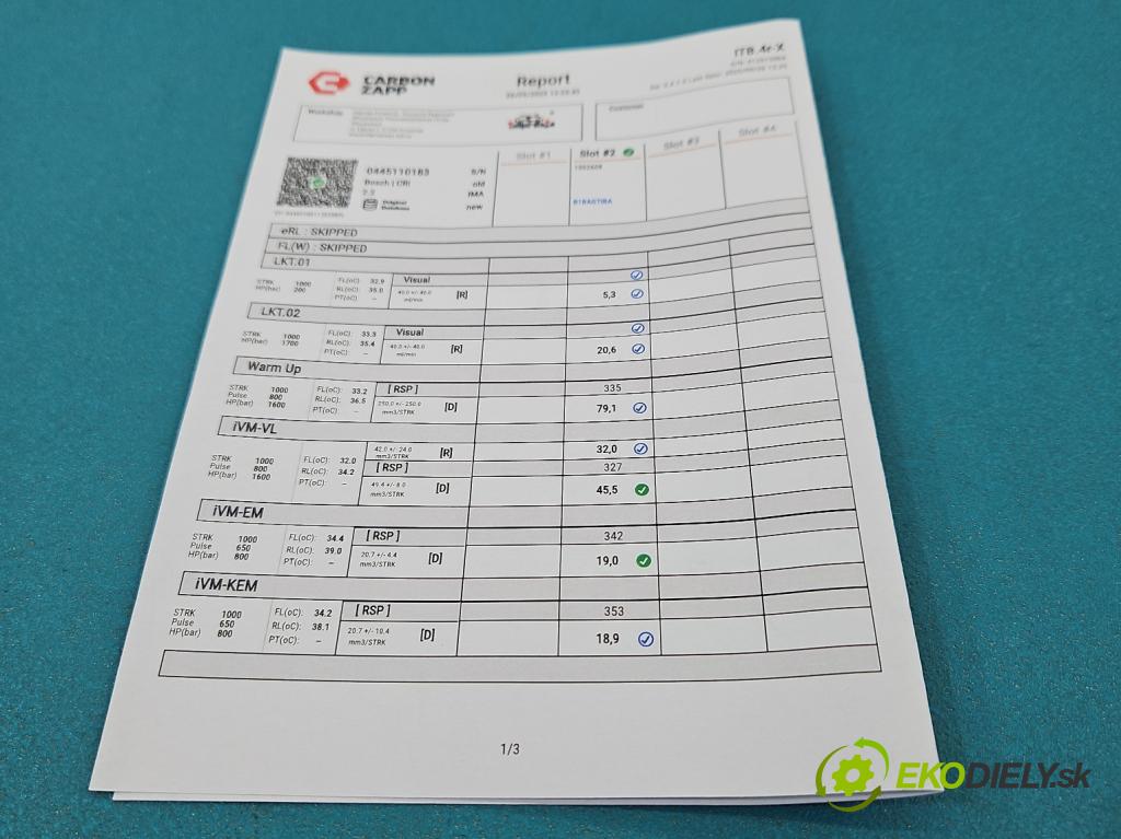 Opel Corsa C 2000-2006 1.3 cdti 69KM manual 51 kW 1248 cm3 3- vstrek 0445110183 (Vstrekovač paliva)