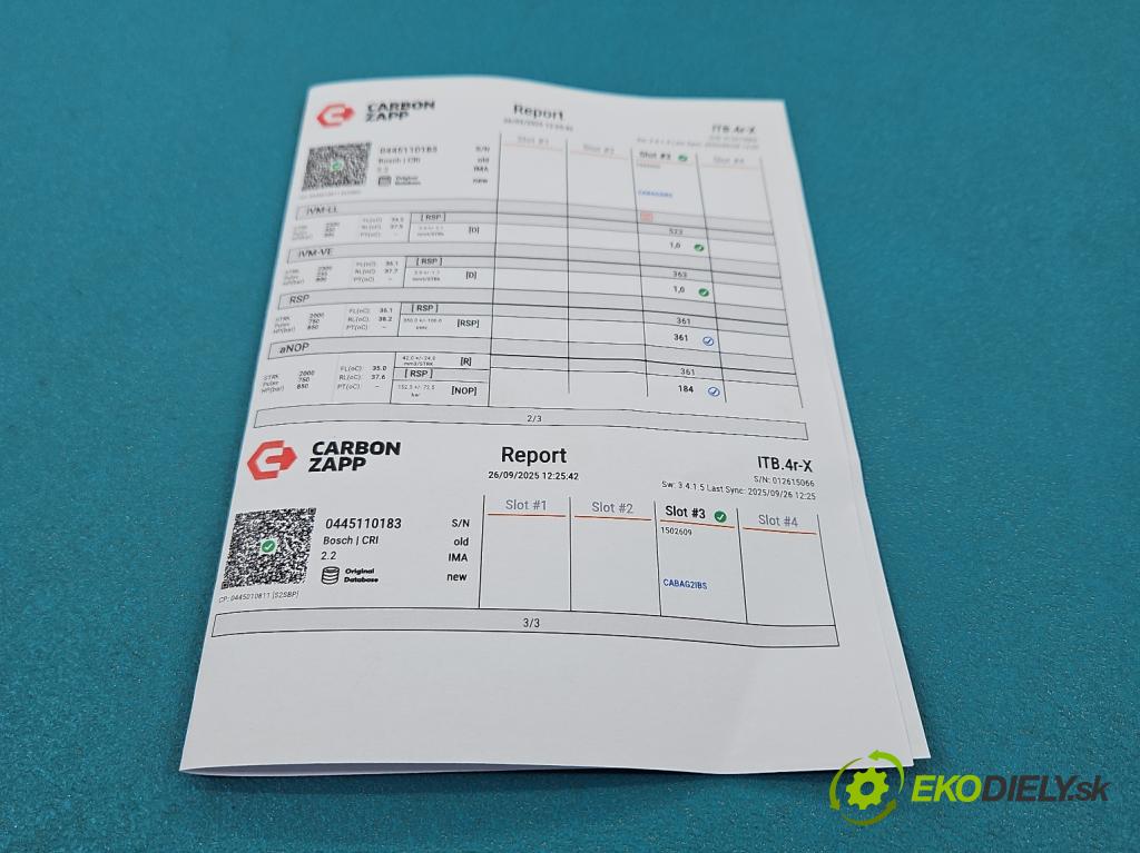 Opel Corsa C 2000-2006 1.3 cdti 69KM manual 51 kW 1248 cm3 3- vstrek 0445110183 (Vstrekovač paliva)