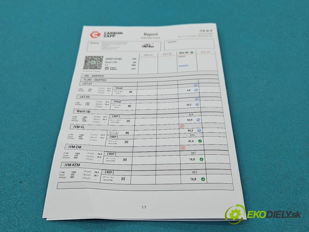 Opel Corsa C 2000-2006 1.3 cdti 69KM manual 51 kW 1248 cm3 3- vstrek 0445110183 (Vstrekovač paliva)