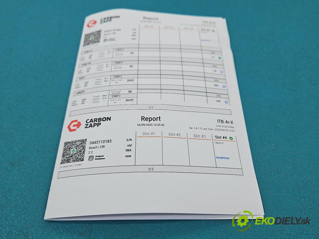 Opel Corsa C 2000-2006 1.3 cdti 69KM manual 51 kW 1248 cm3 3- vstrek 0445110183 (Vstrekovač paliva)