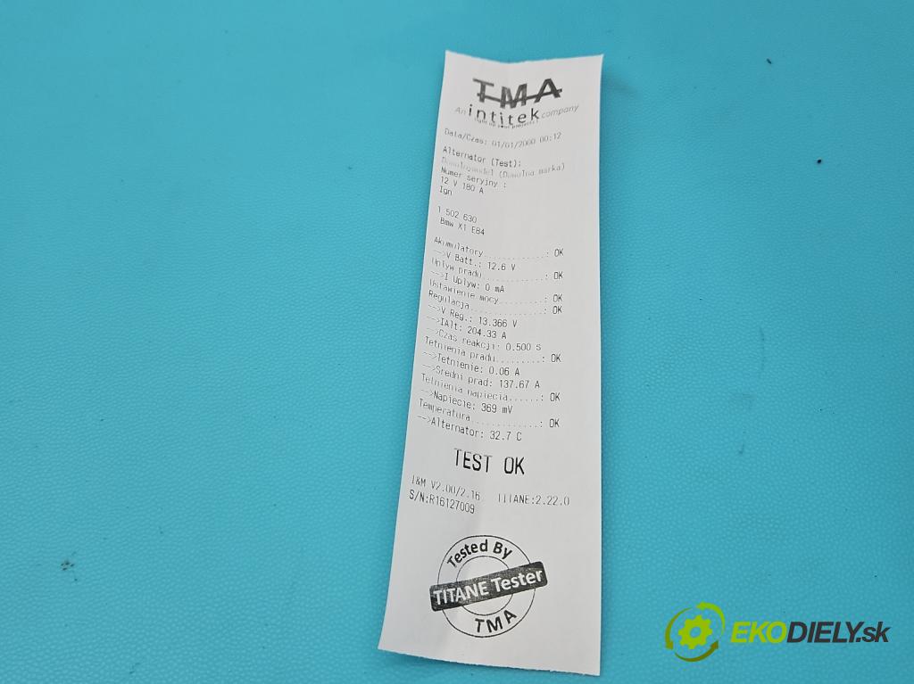 Bmw X1 E84 2009-2015 2.0d 143 HP automatic 105 kW 1995 cm3 5- Alternator 2608669F (Alternátor)