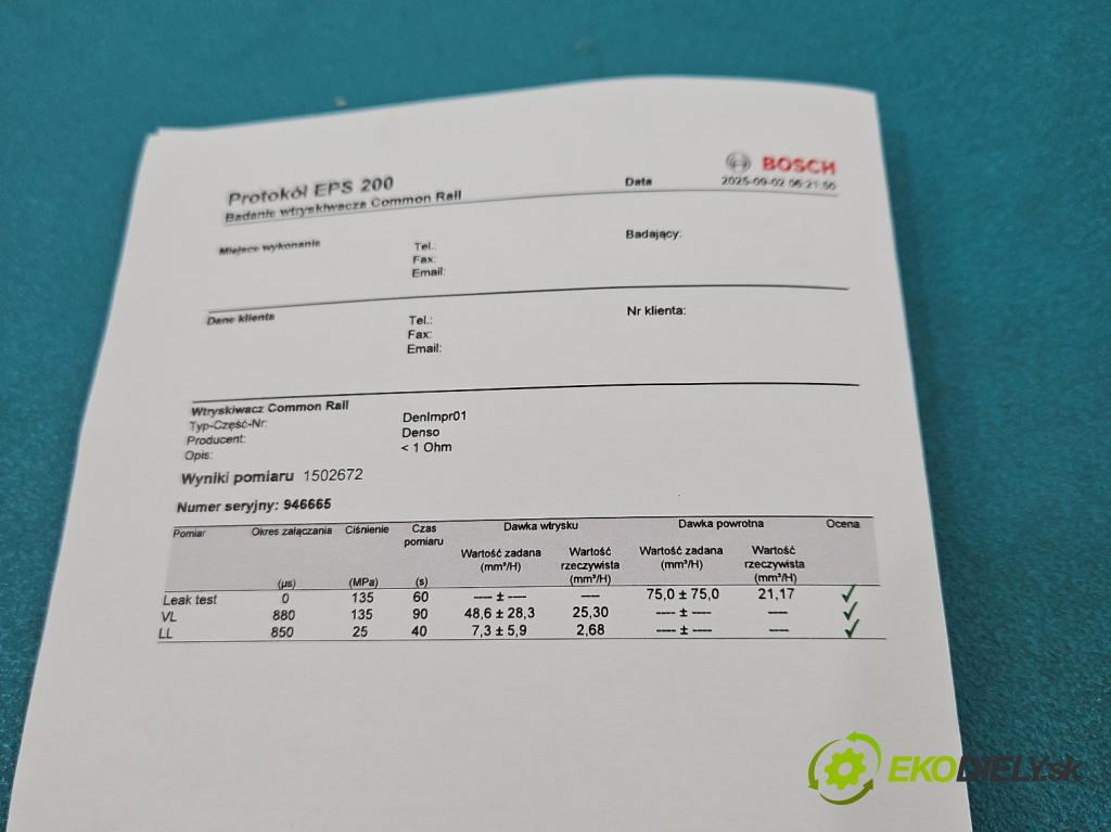 Toyota Rav4 II 2000-2005 2.0 d4d 116 HP manual 85 kW 1995 cm3 5- vstrek 23670-27030 (Vstrekovač paliva)