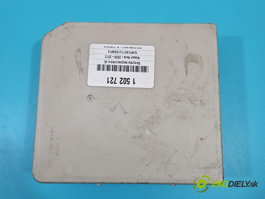 Nissan Note I 2006-2012 1.6 16V 110 hp manual 81 kW 1598 cm3 5- skříňka pojistková 284B7AX61A (Pojistková skříňka)