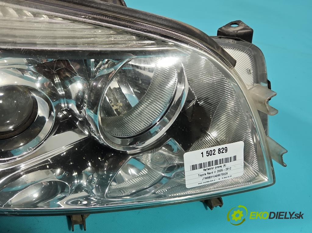 Toyota Rav4 III 2005-2012 2.2 D-CAT 177 HP manual 130 kW 2231 cm3 5- Reflektor: pravý 42-36 (Svetlo predné pravé)