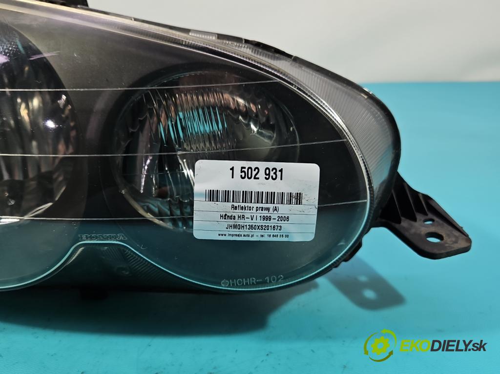 Honda HR-V I 1999-2006 1.6 16V 105 HP manual 77 kW 1590 cm3 3- Reflektor: pravý  (Svetlo predné pravé)