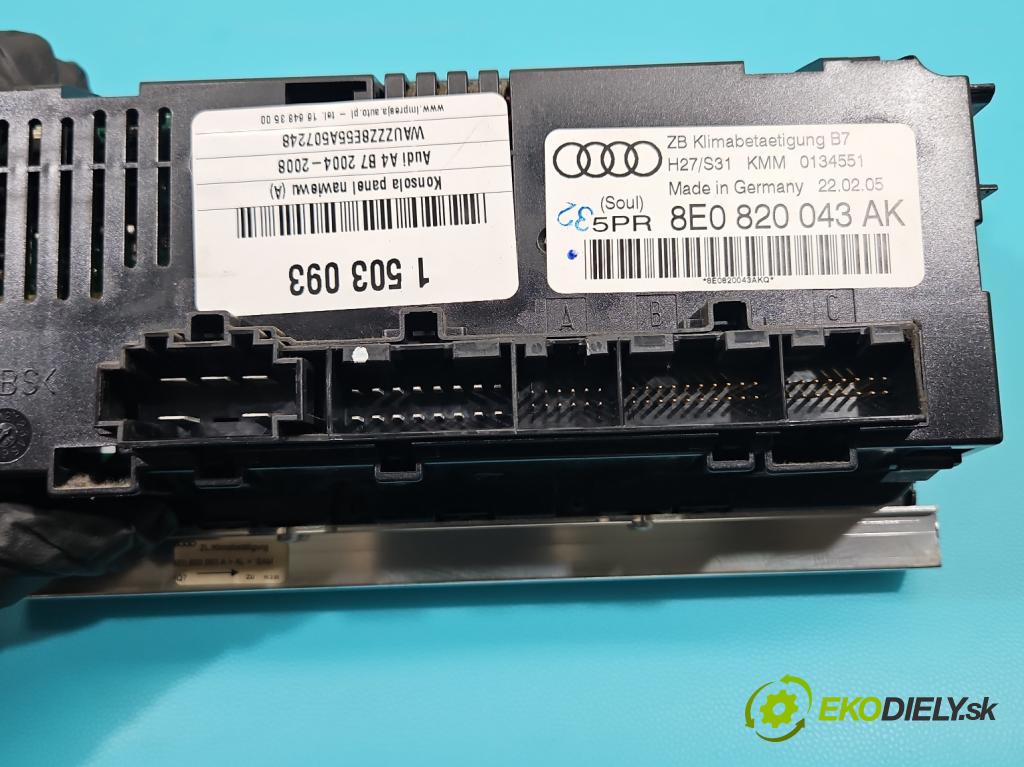 Audi A4 B7 2004-2008 2.0 tdi 140 hp manual 103 kW 1968 cm3 5- palubní deska panel topení 8E0820043AK