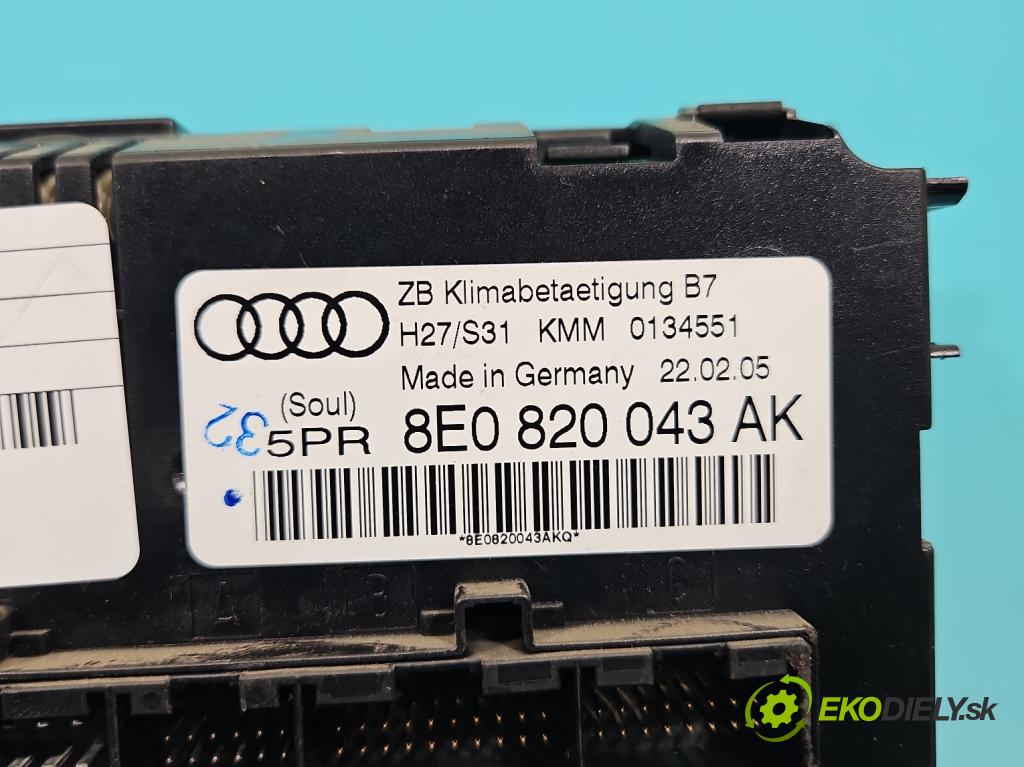 Audi A4 B7 2004-2008 2.0 tdi 140 hp manual 103 kW 1968 cm3 5- palubní deska panel topení 8E0820043AK