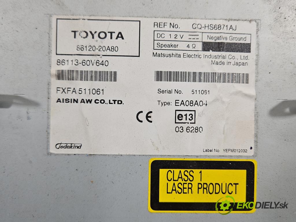 Toyota Avensis III T27 2009-2018 2.2 D-CAT 150 HP automatic 110 kW 2231 cm3 5- Radio originál 86113-60V640