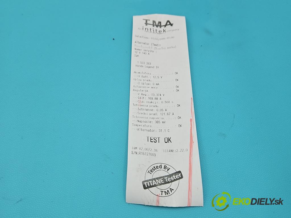Honda Legend IV 2004-2012 3.5 V6 295HP automatic 217 kW 3471 cm3 4- Alternator  (Alternátor)