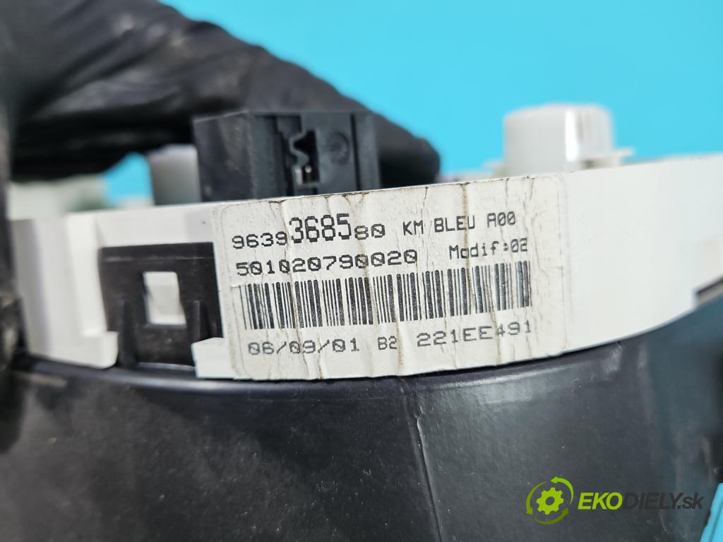 Citroen Berlingo I 1996-2008 1.6 16V 109 HP manual 80 kW 1587 cm3 5- prístrojovka/ budíky 9639368580 (Prístrojová doska)