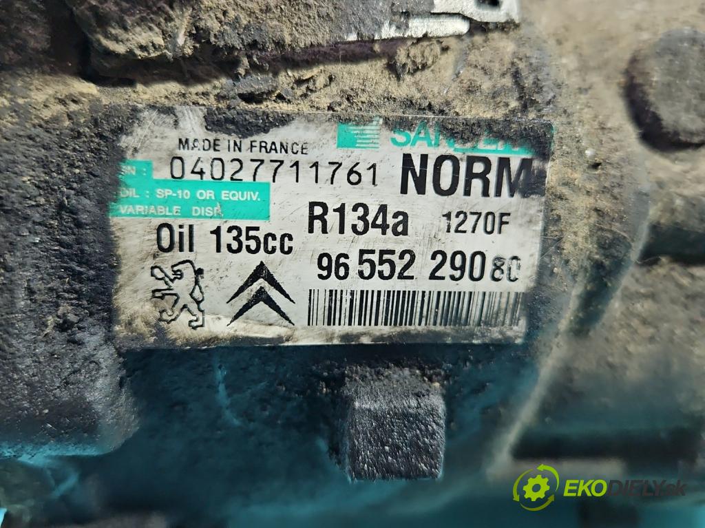 Citroen C8 2002-2014 2.0 hdi 136 HP manual 100 kW 1997 cm3 5- Kompresor: klimatizácie 9655229080 (Kompresor klimatizácie)