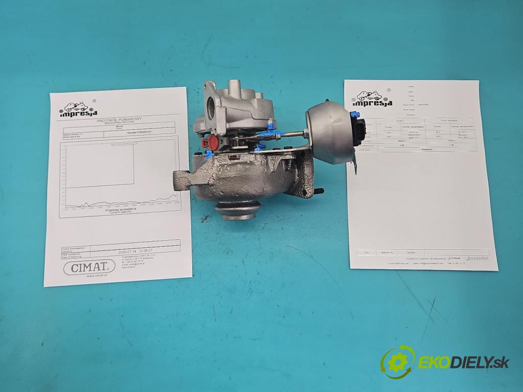 Citroen C8 2002-2014 2.0 hdi 136hp manual 100 kW 1997 cm3 5- Turbodmychadlo repasováno 760220-3