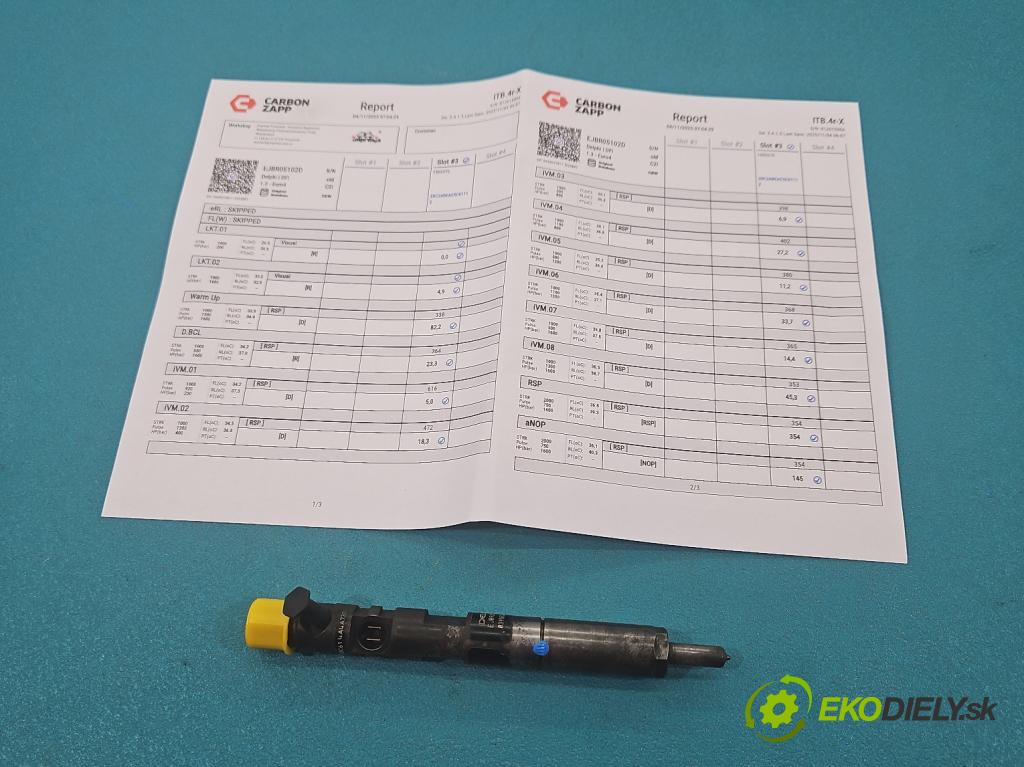 Renault Modus 1.5 dci 86 hp manual 63 kW 1461 cm3 5- vstřikovač EJBR05102D (Vstřikovač paliva)