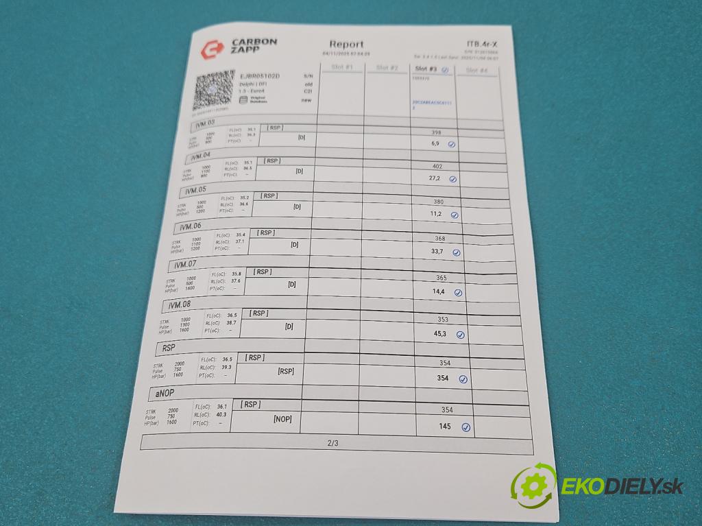 Renault Modus 1.5 dci 86 hp manual 63 kW 1461 cm3 5- vstřikovač EJBR05102D (Vstřikovač paliva)