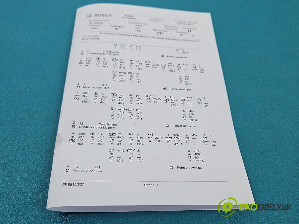 Audi A4 B7 2004-2008 2.0 tdi 140 HP manual 103 kW 1968 cm3 5- vstrekovacie čerpadlo 0414720404 (Vstrekovač paliva)