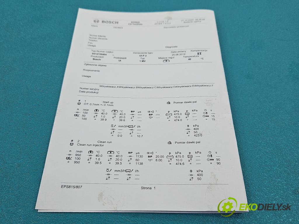 Audi A4 B7 2004-2008 2.0 tdi 140 HP manual 103 kW 1968 cm3 5- vstrekovacie čerpadlo 0414720404 (Vstrekovač paliva)