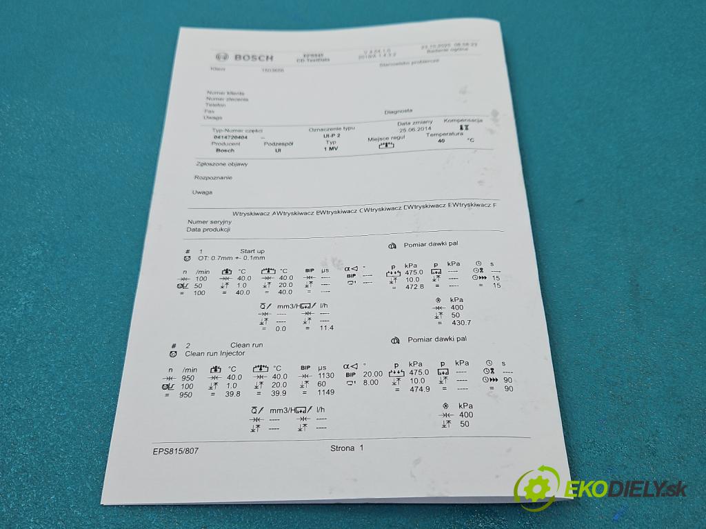 Audi A4 B7 2004-2008 2.0 tdi 140 HP manual 103 kW 1968 cm3 5- vstrekovacie čerpadlo 0414720404 (Vstrekovač paliva)