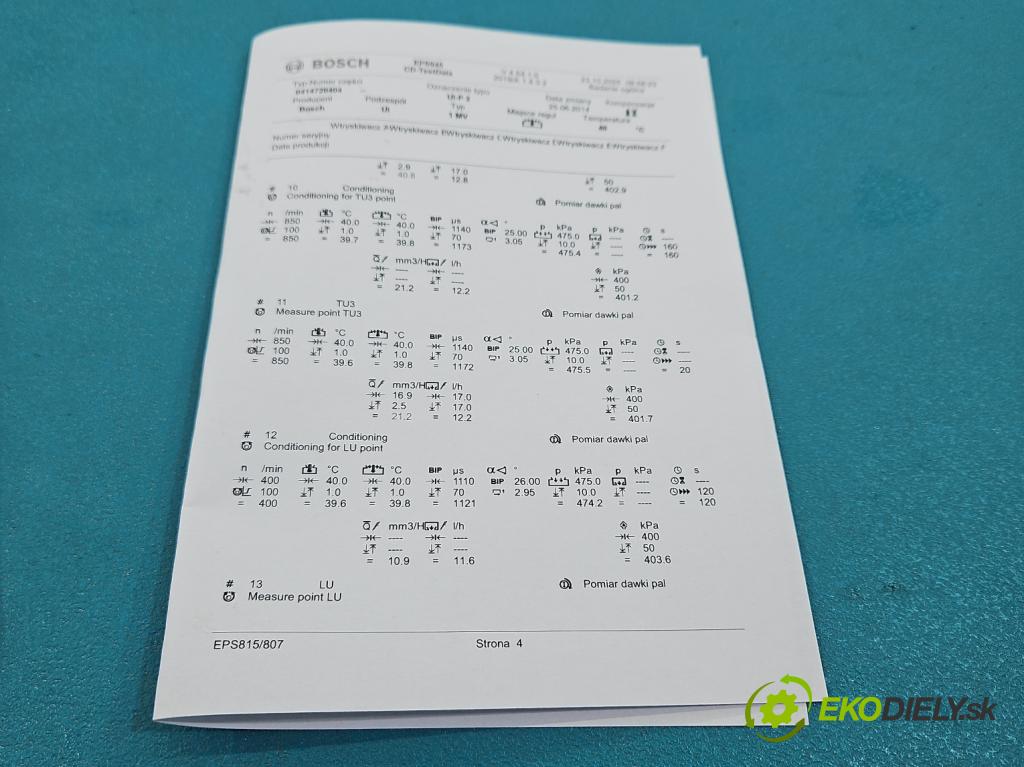 Audi A4 B7 2004-2008 2.0 tdi 140 HP manual 103 kW 1968 cm3 5- vstrekovacie čerpadlo 0414720404 (Vstrekovač paliva)