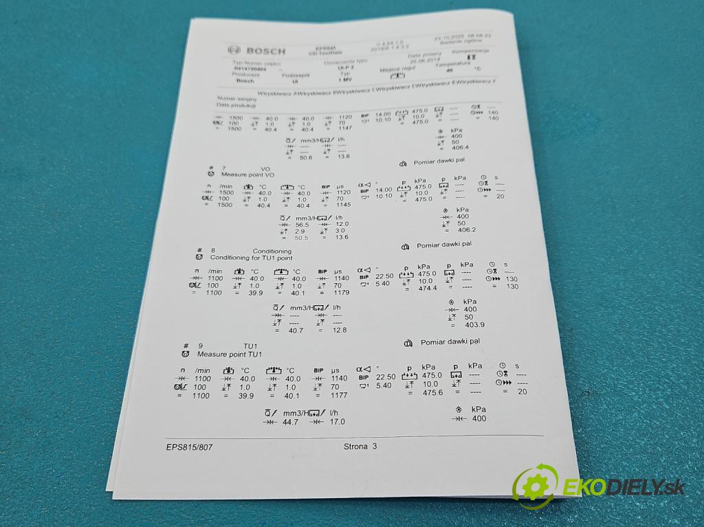 Audi A4 B7 2004-2008 2.0 tdi 140 HP manual 103 kW 1968 cm3 5- vstrekovacie čerpadlo 0414720404 (Vstrekovač paliva)