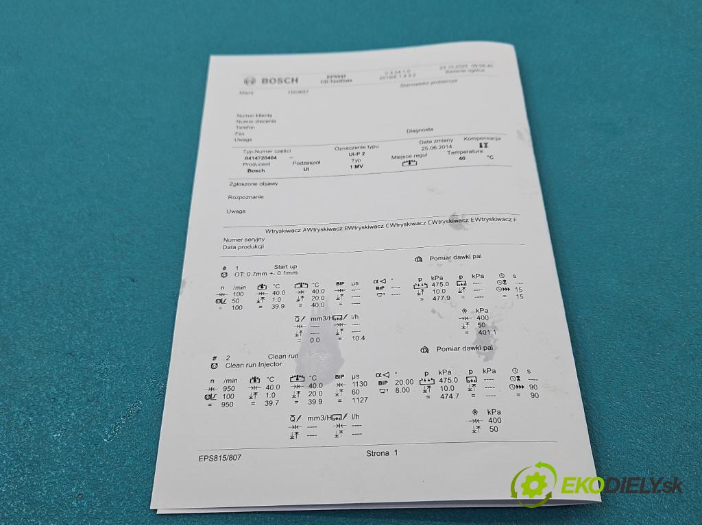 Audi A4 B7 2004-2008 2.0 tdi 140 HP manual 103 kW 1968 cm3 5- vstrekovacie čerpadlo 0414720404 (Vstrekovač paliva)