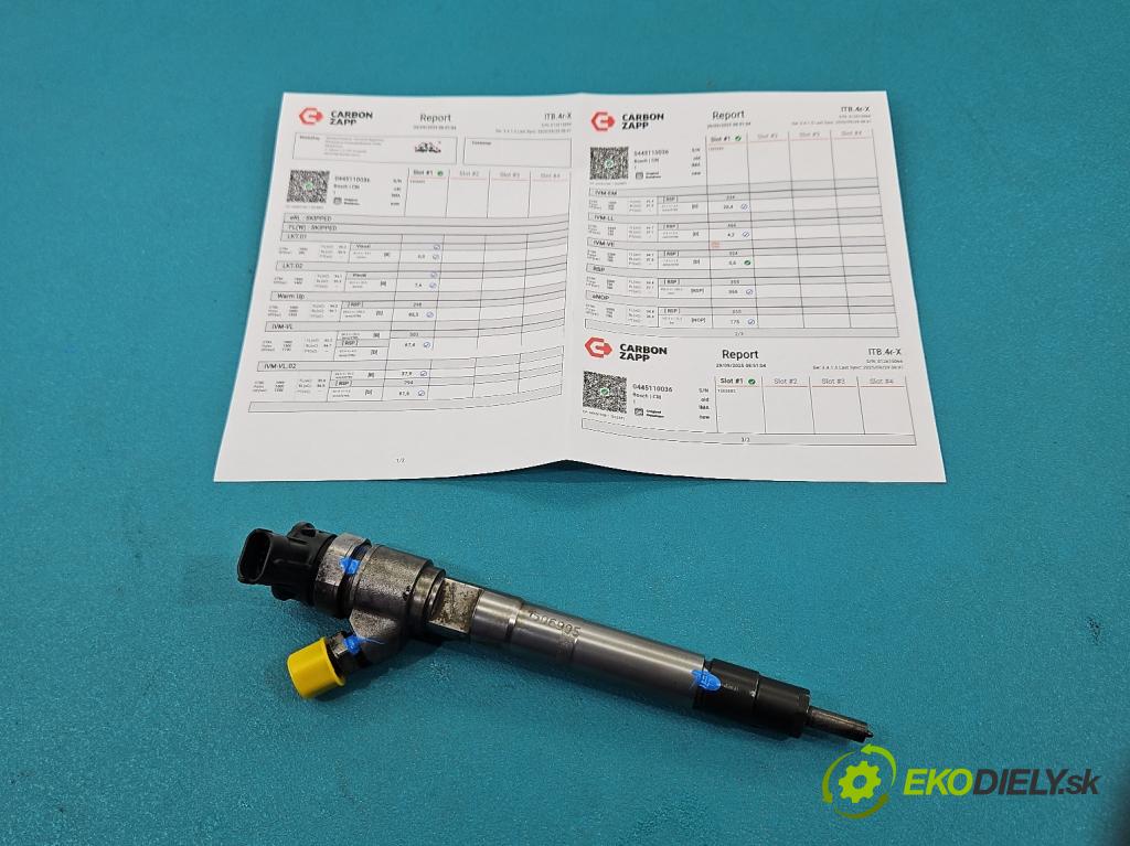 Fiat Ulysse II 2002-2010 2.0 jtd 109 hp manual 80 kW 1997 cm3 5- vstřikovač 0445110036 (Vstřikovač paliva)