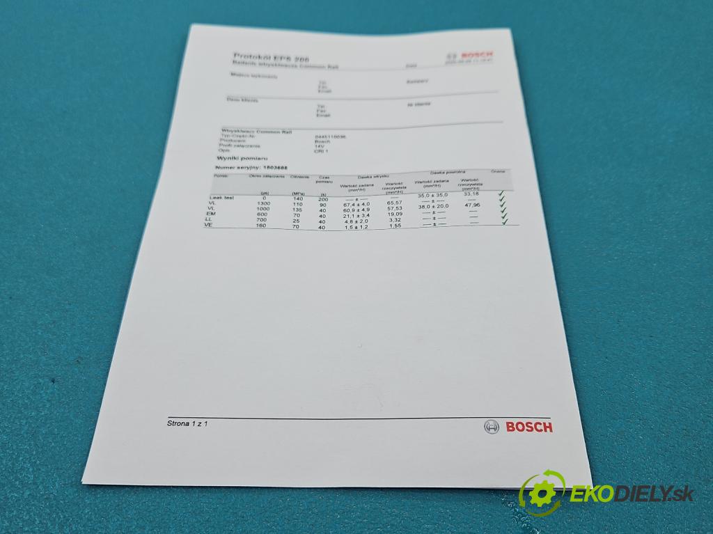 Fiat Ulysse II 2002-2010 2.0 jtd 109 HP manual 80 kW 1997 cm3 5- vstrek 0445110036 (Vstrekovač paliva)