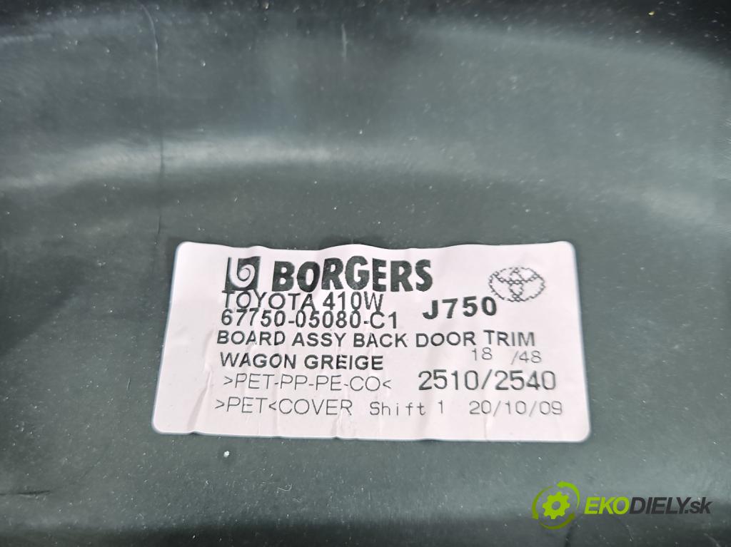 Toyota Avensis III T27 2009-2018 2.2 D-CAT 150 hp automatic 110 kW 2231 cm3 5- Tapacír: kufrových dveří 67750-05080