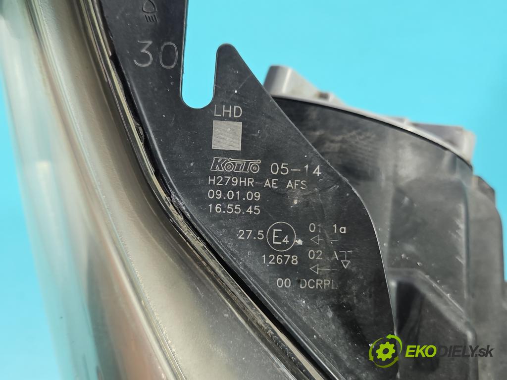 Toyota Avensis III T27 2009-2018 2.2 D-CAT 150 HP automatic 110 kW 2231 cm3 5- Reflektor: pravý H279HR-AE (Svetlo predné pravé)