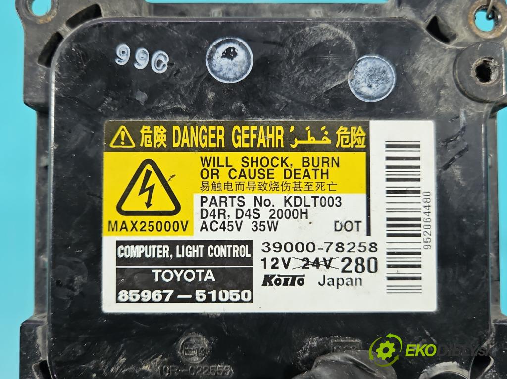 Toyota Avensis III T27 2009-2018 2.2 D-CAT 150 HP automatic 110 kW 2231 cm3 5- střídač: xenon 85967-51050 (Riadiaca jednotka xenónu)