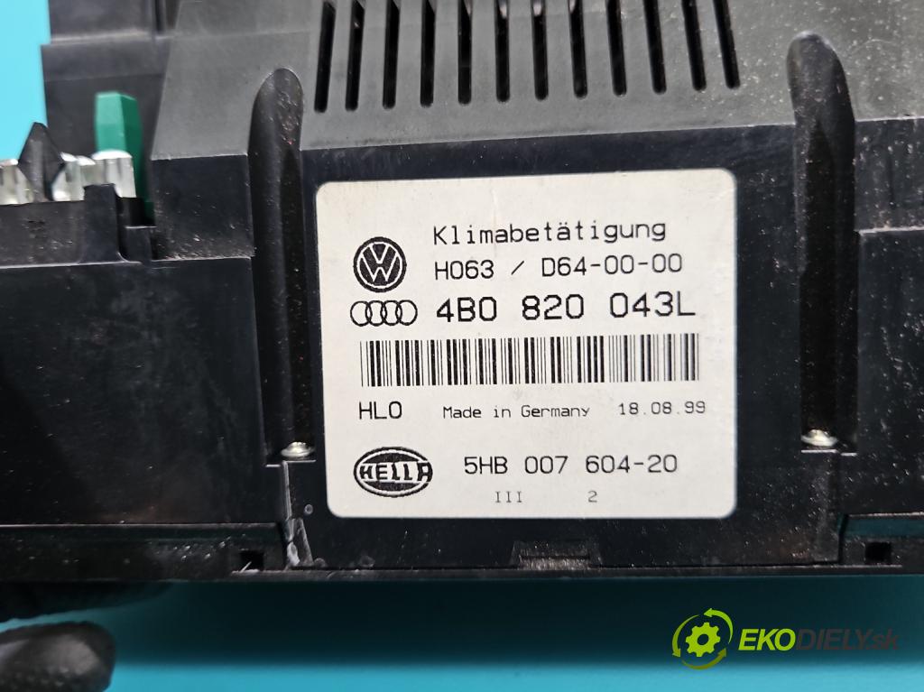 Audi A6 C5 1997-2004 1.8 T 150 hp manual 110 kW 1781 cm3 5- palubní deska panel topení 4B0820043L