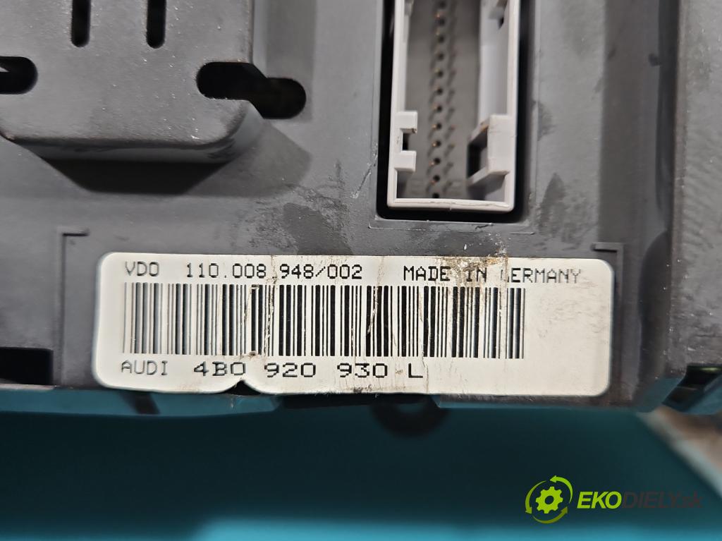 Audi A6 C5 1997-2004 1.8 T 150 HP manual 110 kW 1781 cm3 5- prístrojovka/ budíky 4B0920930L (Prístrojová doska)