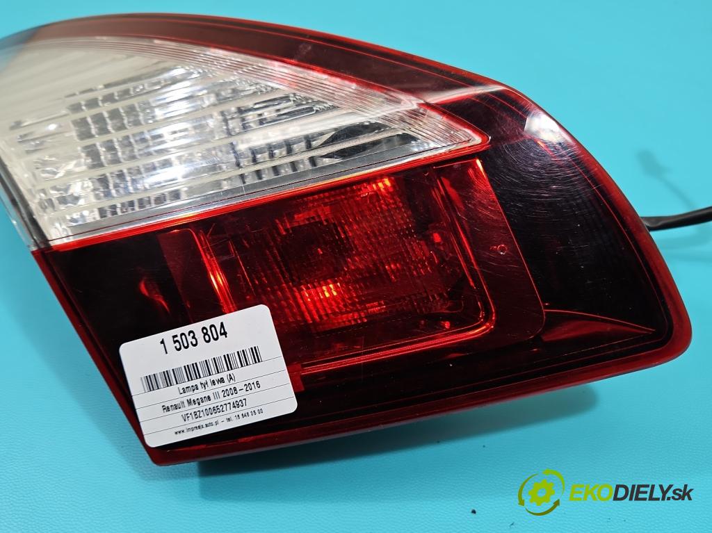 Renault Megane III 2008-2016 1.5 dci 110 HP manual 81 kW 1461 cm3 5- svetlo / reflektor zadné ľavé 265557070R (Kľučka dverí ostatné)