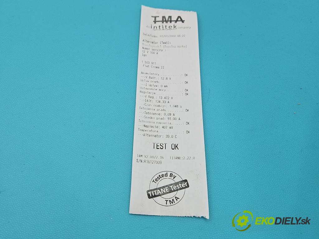 Fiat Croma II 2005-2010 1.9 jtd 120 HP manual 88 kW 1910 cm3 5- Alternator  (Alternátor)