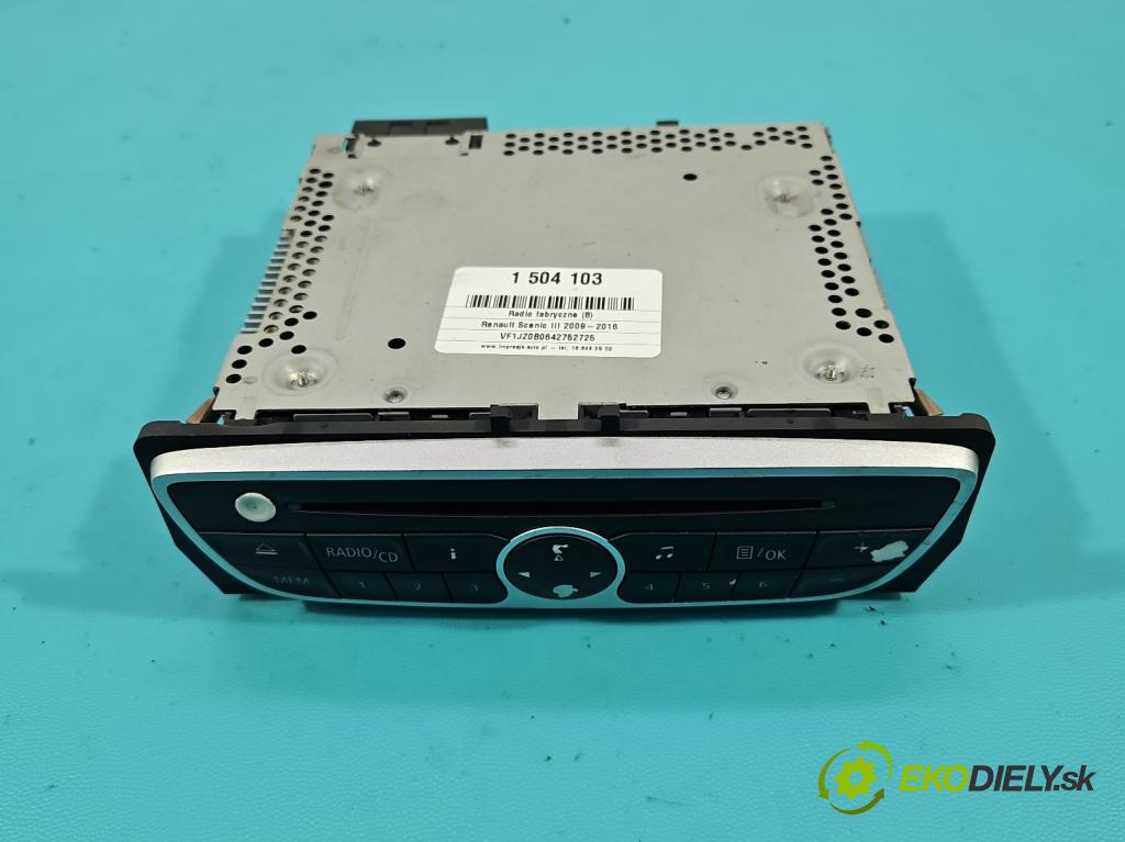 Renault Scenic III 2009-2016 1.5 dci 106 hp manual 78 kW 1461 cm3 5- Radio továrna: 281150030R