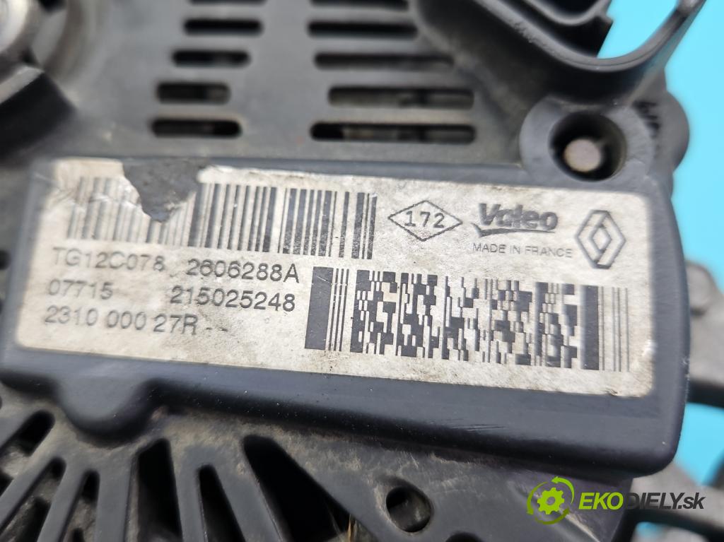 Renault Megane III 2008-2016 1.5 dci 110 HP manual 81 kW 1461 cm3 5- Alternator 231000027R (Alternátor)