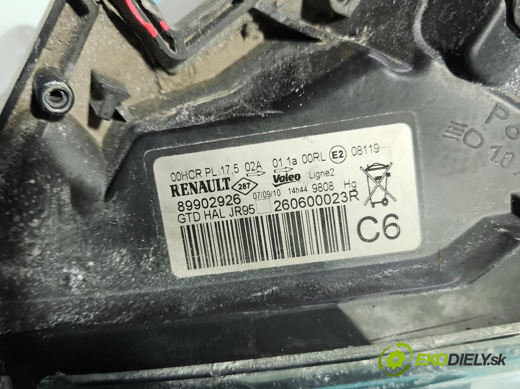 Renault Scenic III 2009-2016 1.5 dci 106 HP manual 78 kW 1461 cm3 5- Reflektor: ľavý 260600023R (Kľučka dverí ostatné)