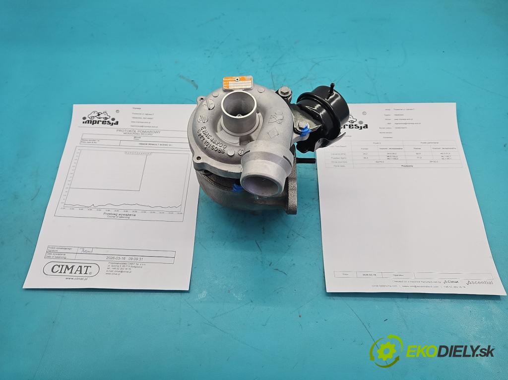 Renault Scenic III 2009-2016 1.5 dci 106 hp manual 78 kW 1461 cm3 5- Turbodmychadlo repasováno 54399700070